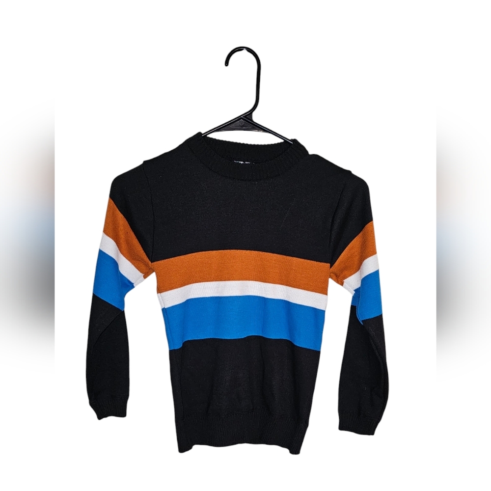 Boy's Black, Brown, and Blue Sweater Size 8